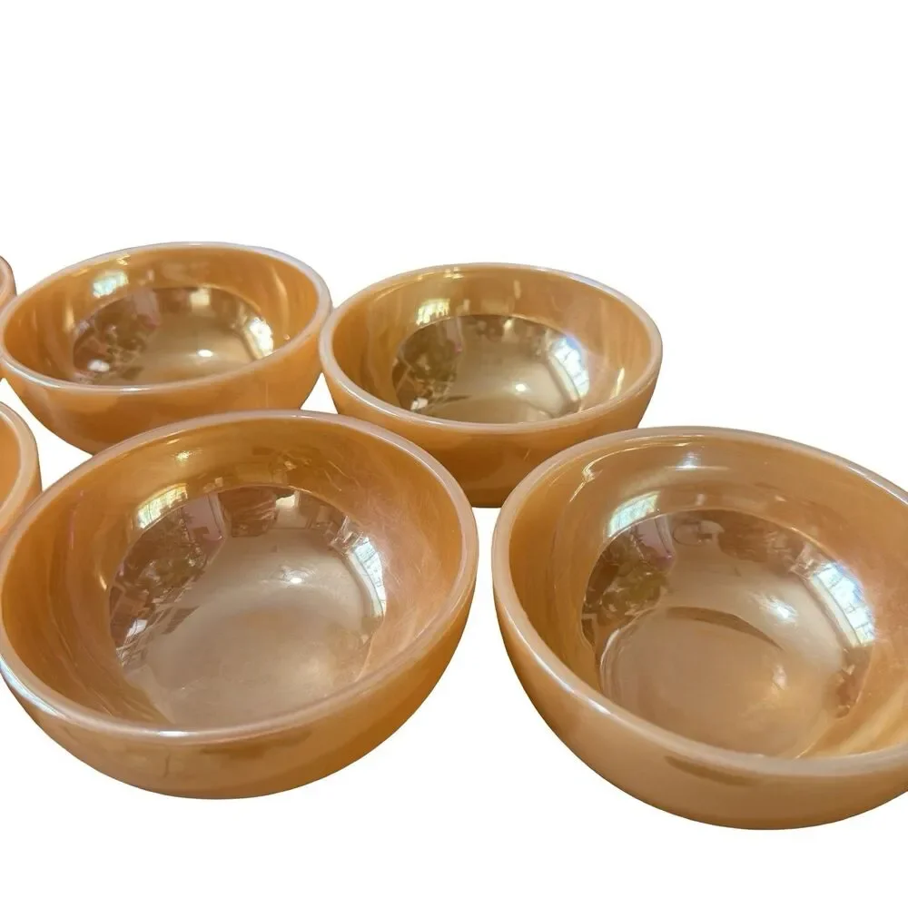 anchor hocking fire king peach lustre small bowls set‎ of 6